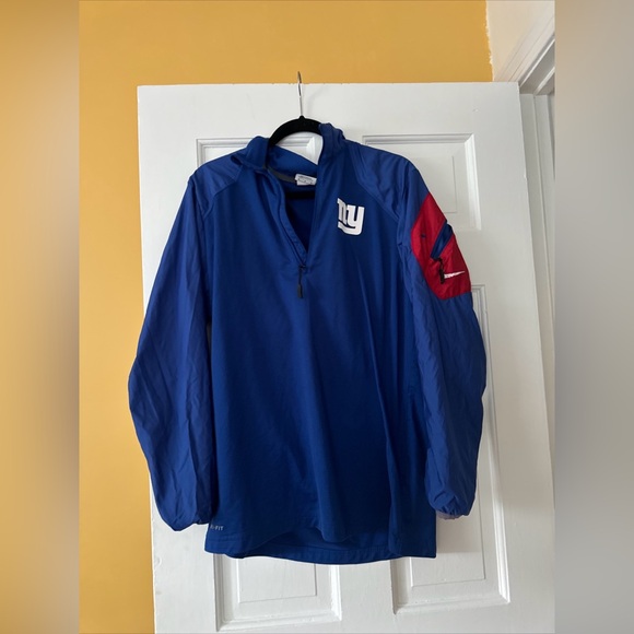 New York Giants Jacket Mens Medium Quarter Zip Pullover Windbreaker Nike - Picture 1 of 6